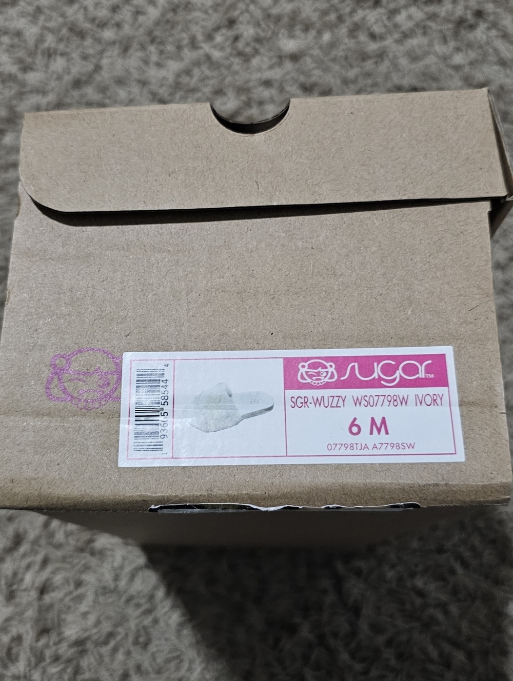 NEW Sugar Sandals Wuzzy Slip On Furry 6 Slipper Slides Ivory Faux Fur - Picture 8 of 8